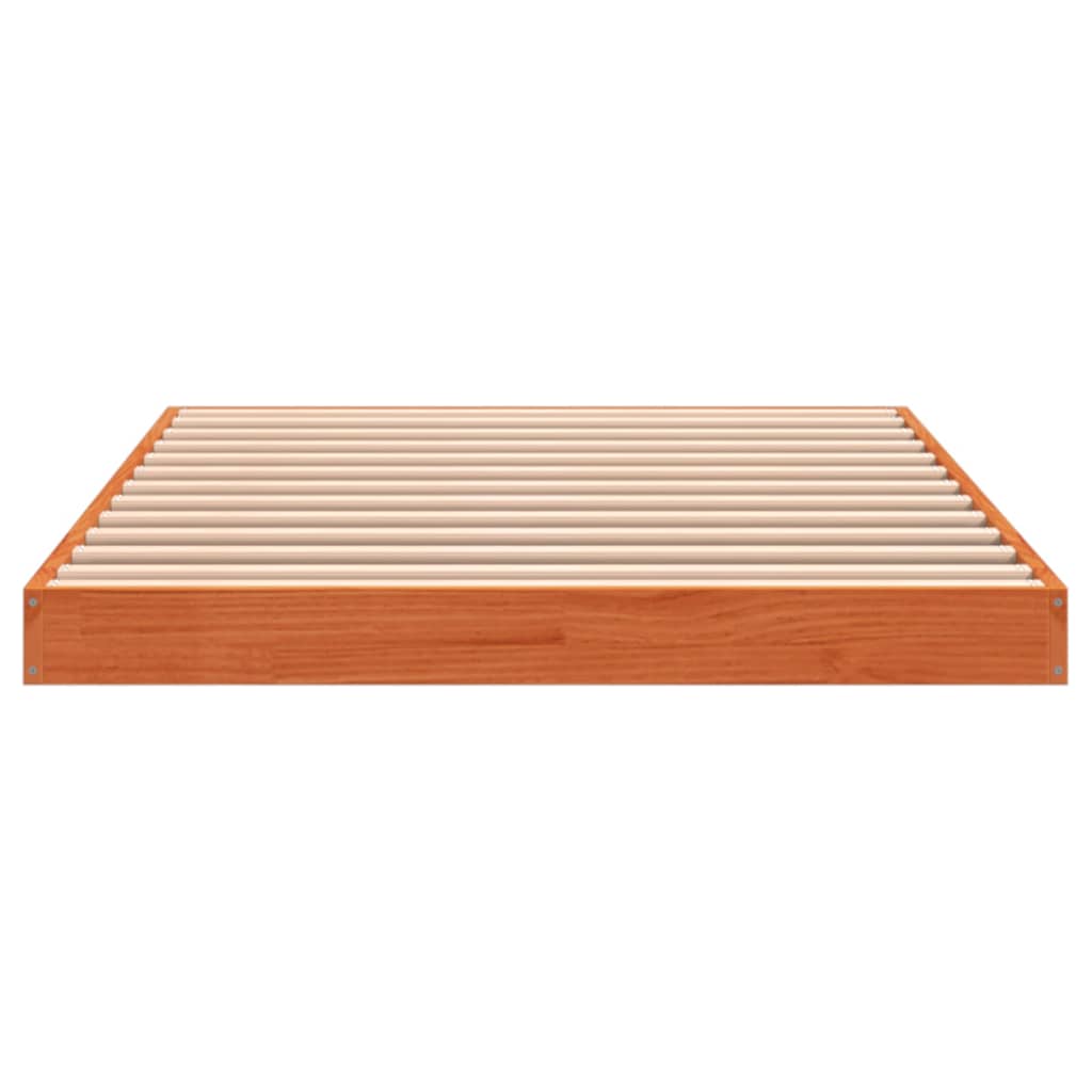 Bed Frame without Mattress Wax Brown 90x200 cm Solid Wood Pine