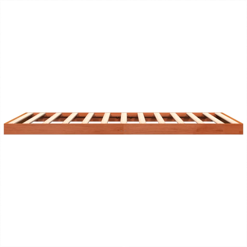Bed Frame without Mattress Wax Brown 135x190 cm Double Solid Wood Pine