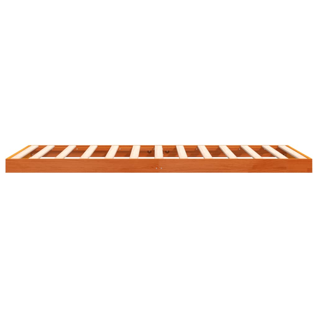 Bed Frame without Mattress Wax Brown 90x190 cm Single Solid Wood Pine