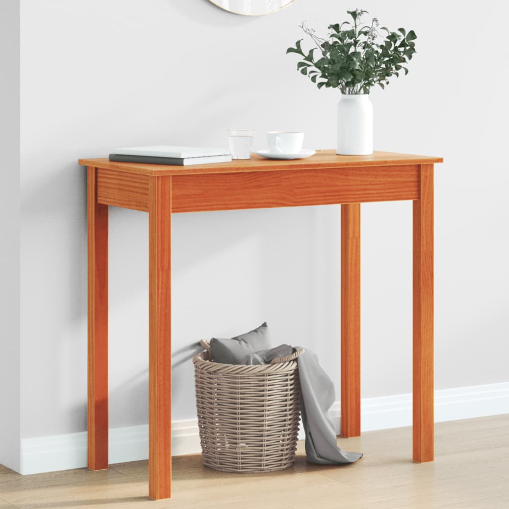Console Table Wax Brown 80x40x75 cm Solid Wood Pine