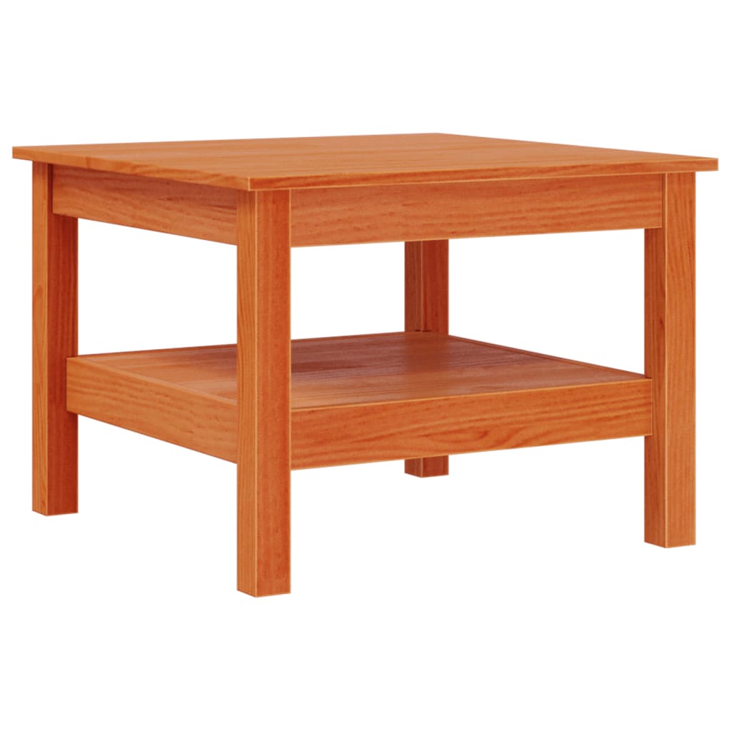 Coffee Table Wax Brown 55x55x40 cm Solid Wood Pine