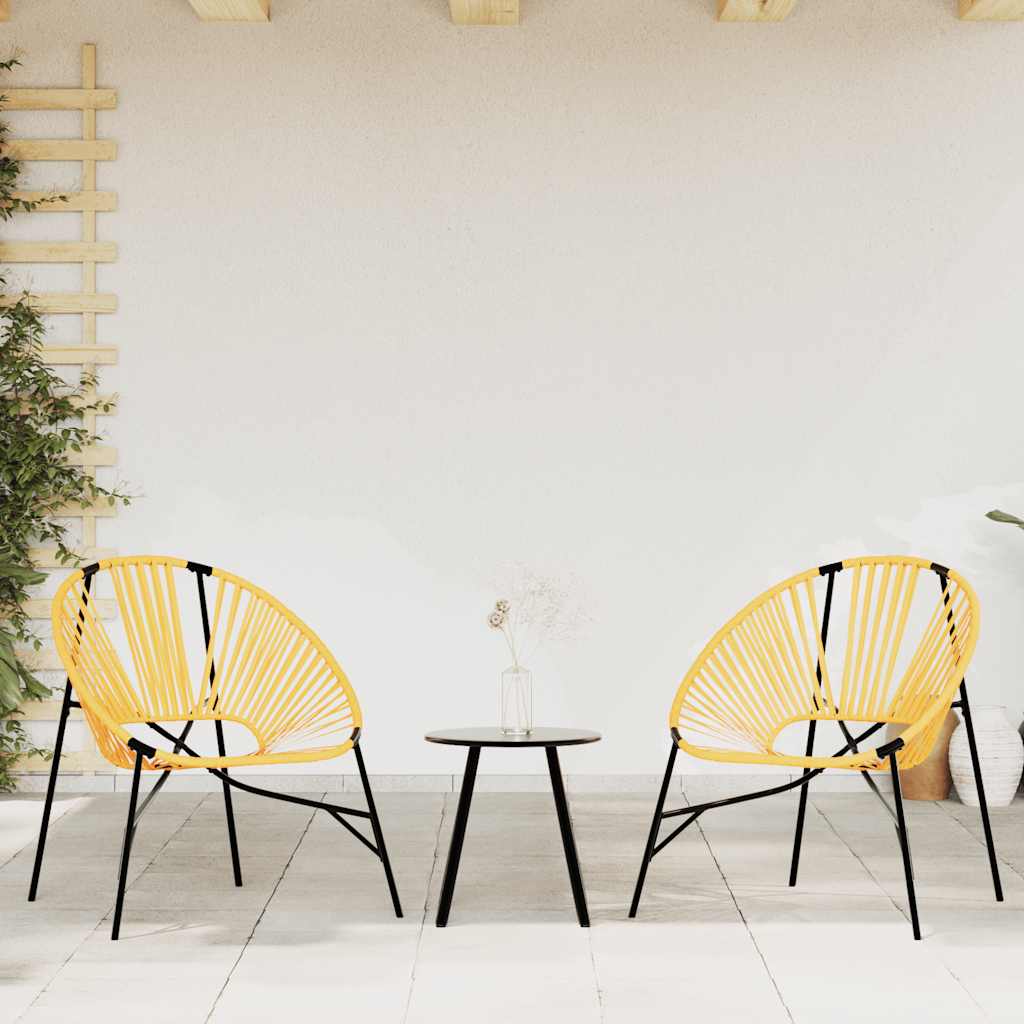 Outdoor Patio 3pcs Poly Rattan Garden Lounge Set With 2 Chairs & Table Furniture
