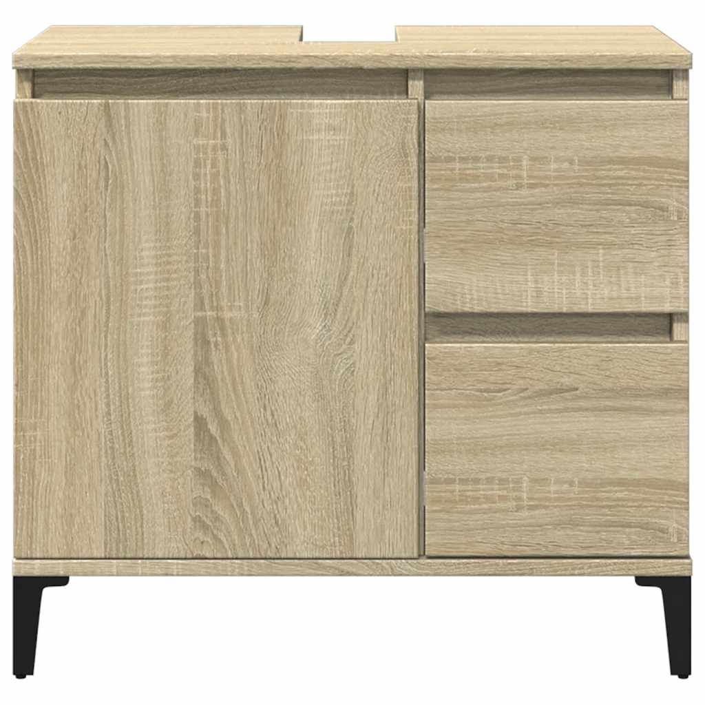 Bathroom Cabinet Sonoma Oak 65x33x60 cm Engineered Wood