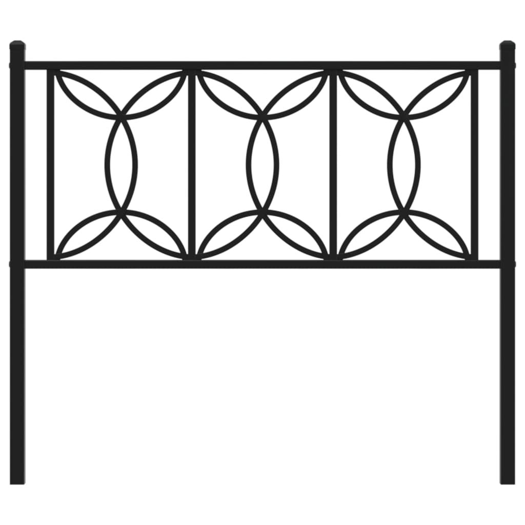Metal Headboard Black 100 cm
