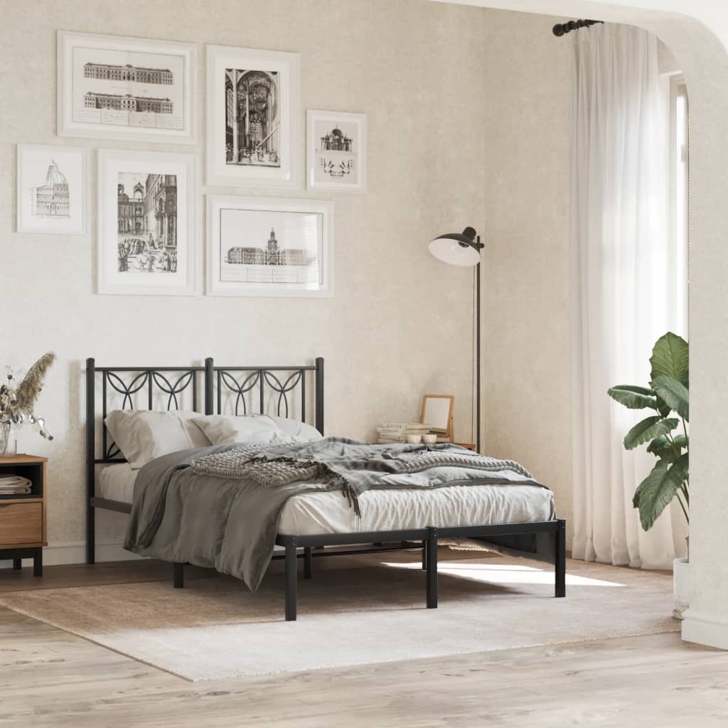 Metal Headboard Black 120 cm