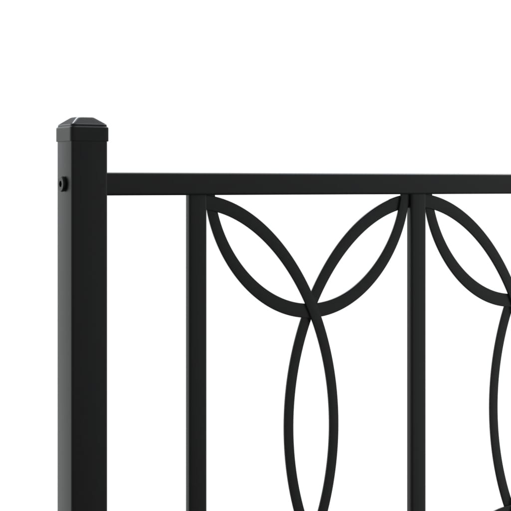 Metal Headboard Black 120 cm