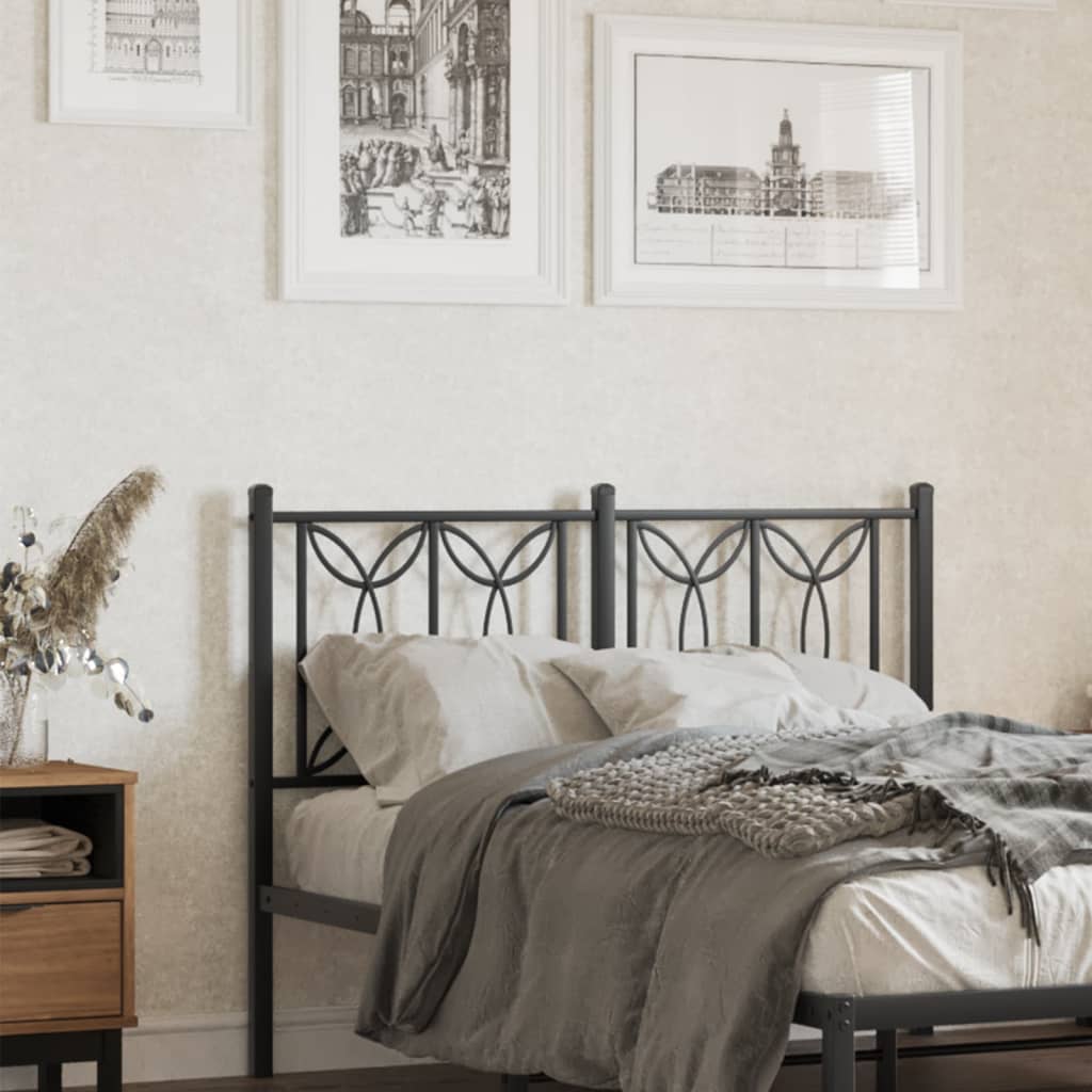 Metal Headboard Black 120 cm
