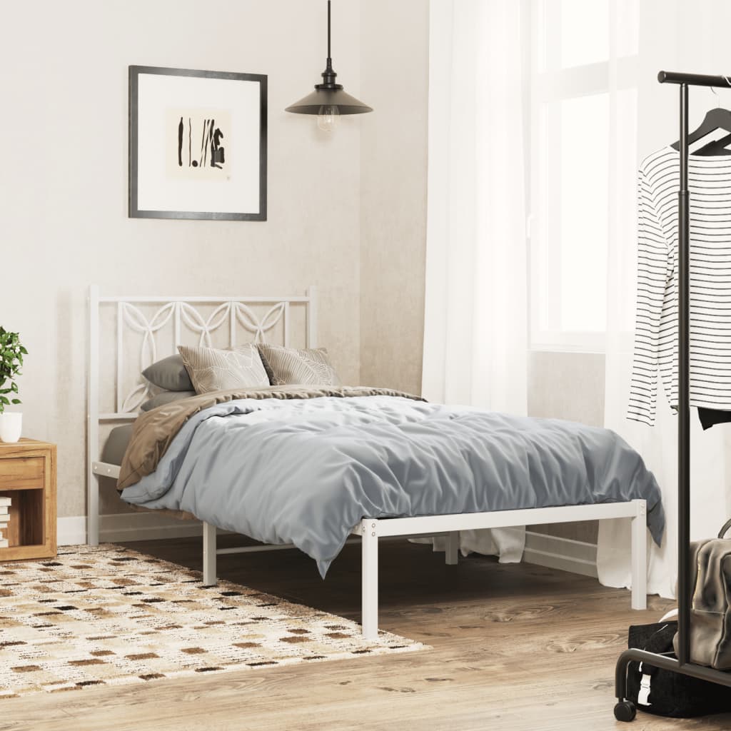 Metal Headboard White 75 cm