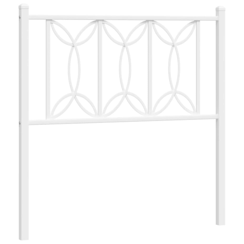 Metal Headboard White 90 cm