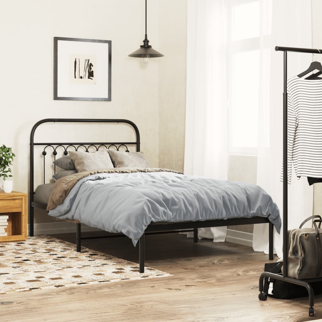 Metal Headboard Black 100 cm