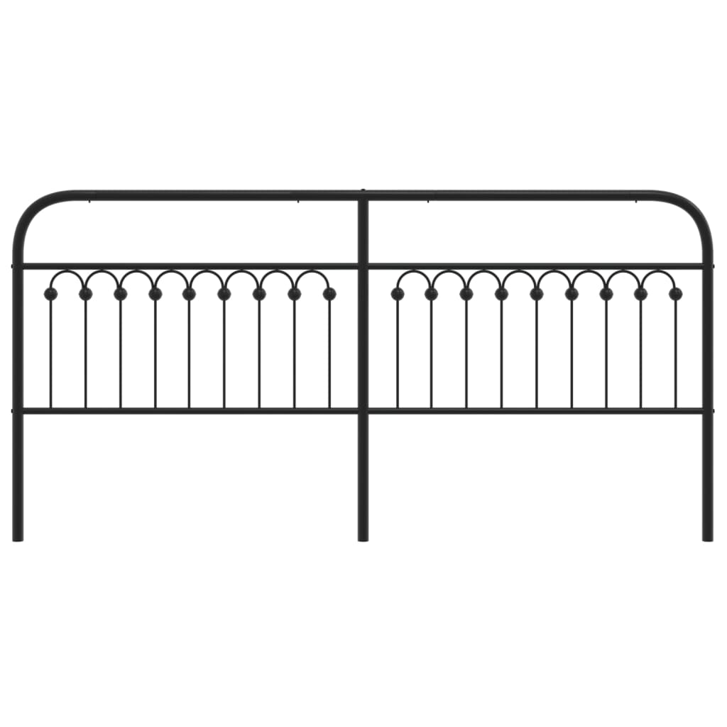 Metal Headboard Black 200 cm