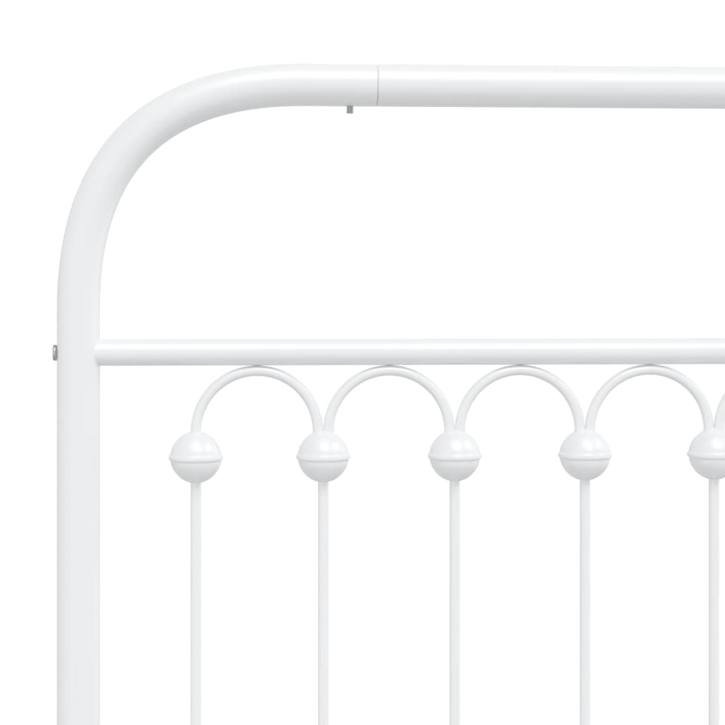 Metal Bed Frame without Mattress with Footboard White 120x190cm