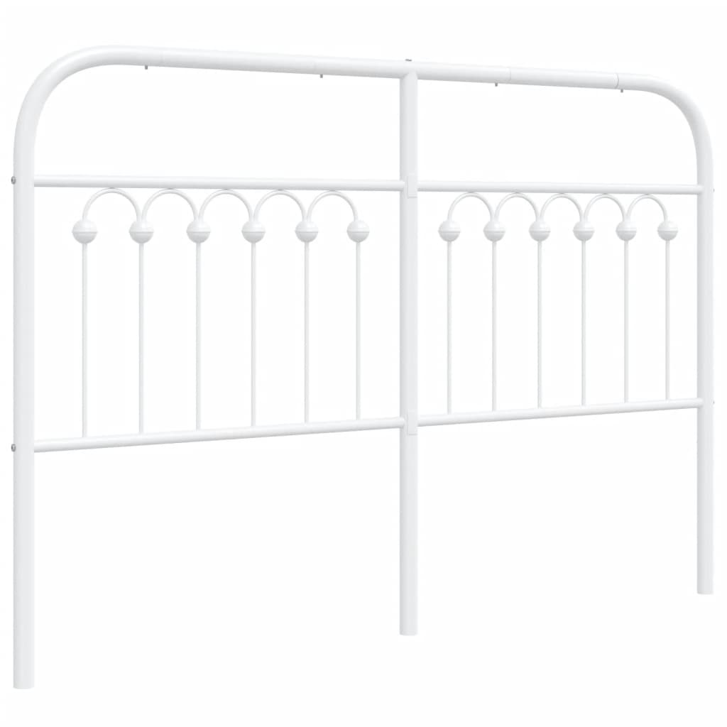 Metal Headboard White 135 cm