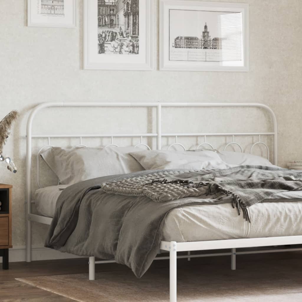Metal Headboard White 183 cm