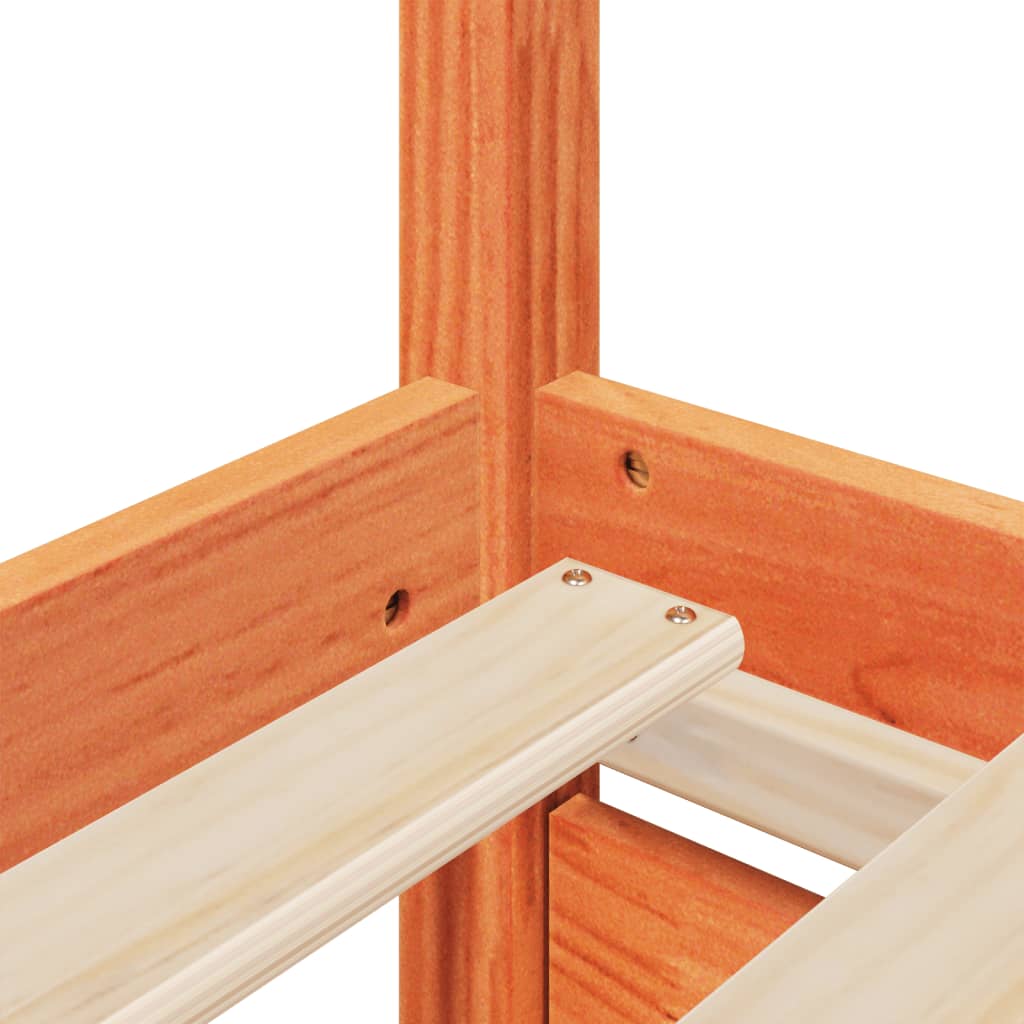 Bed Frame without Mattress Wax Brown 90x200 cm Solid Wood Pine