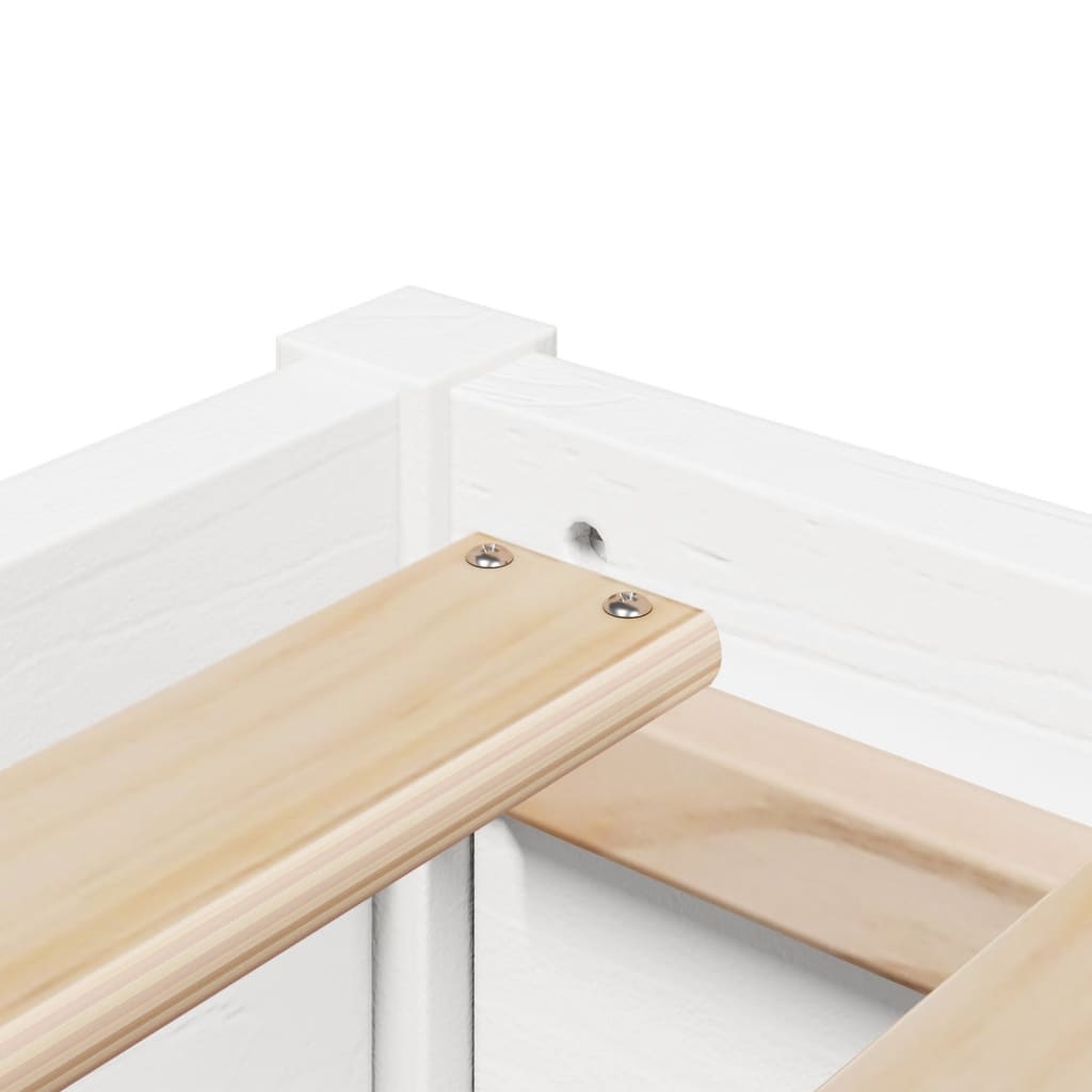 Bed Frame without Mattress White 90x200 cm Solid Wood Pine