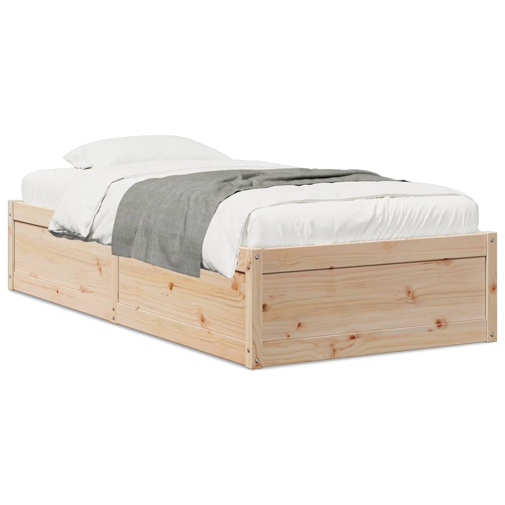 Bed Frame without Mattress 90x190 cm Single Solid Wood Pine