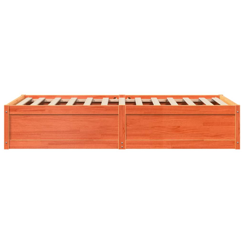 Bed Frame without Mattress Wax Brown 90x190 cm Single Solid Wood Pine