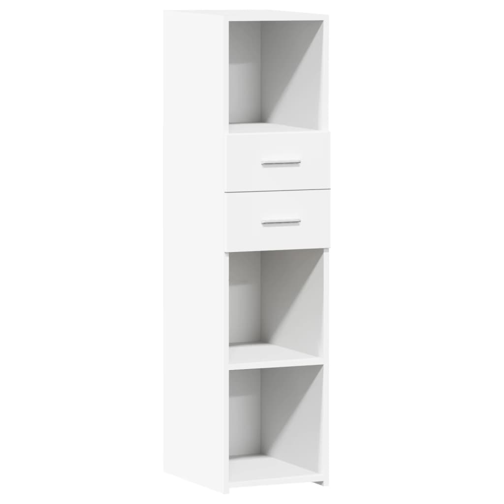 Modern Wooden Highboard Storage Cabinet Unit With 2 Drawers & Open Compartments