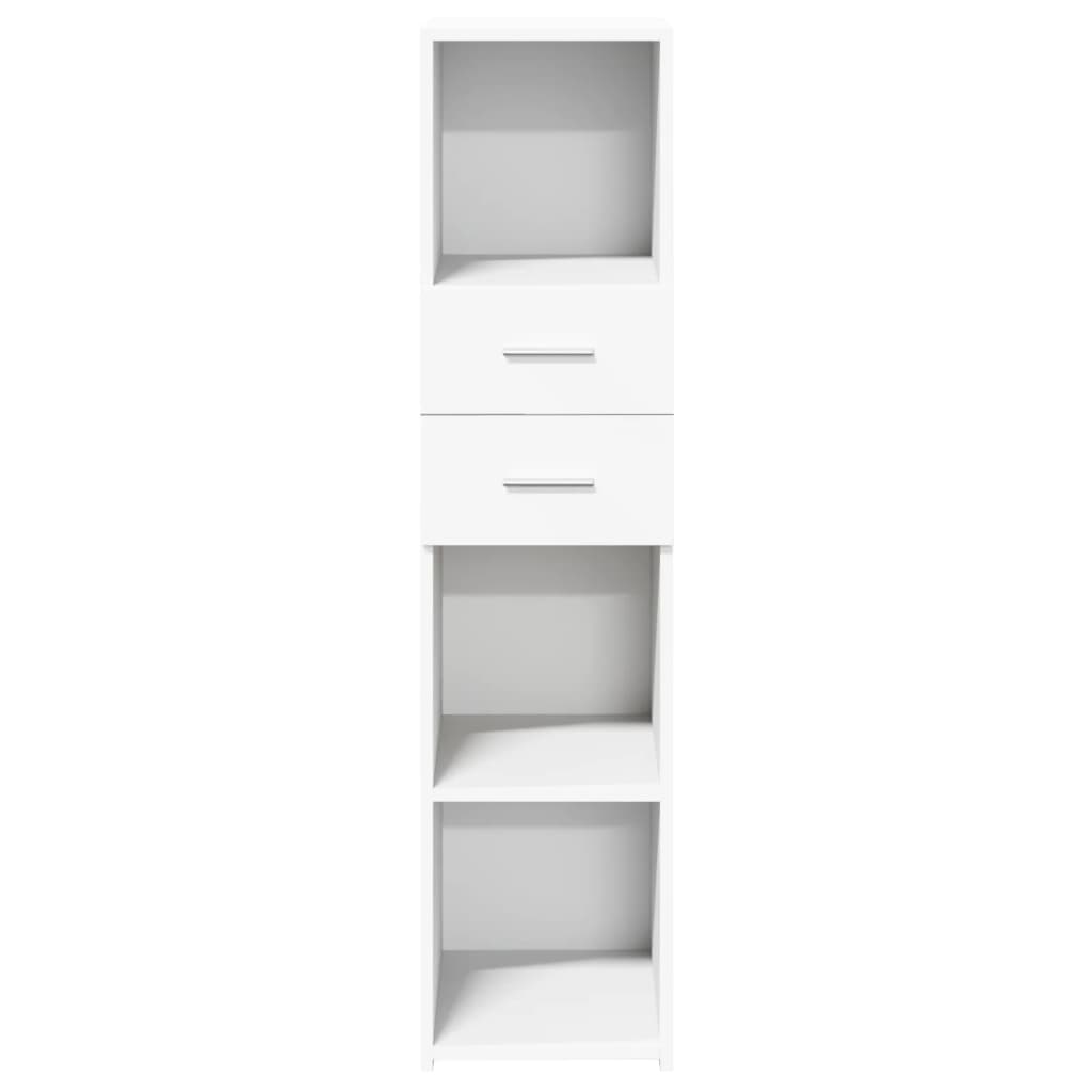 Modern Wooden Highboard Storage Cabinet Unit With 2 Drawers & Open Compartments