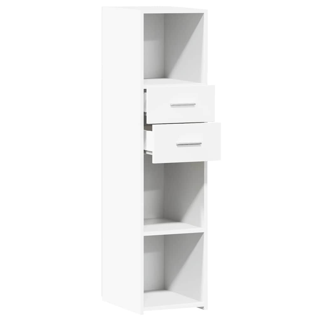 Modern Wooden Highboard Storage Cabinet Unit With 2 Drawers & Open Compartments