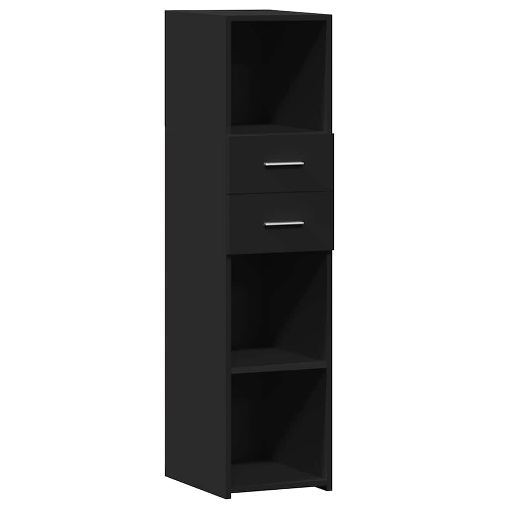 Modern Wooden Highboard Storage Cabinet Unit With 2 Drawers & Open Compartments