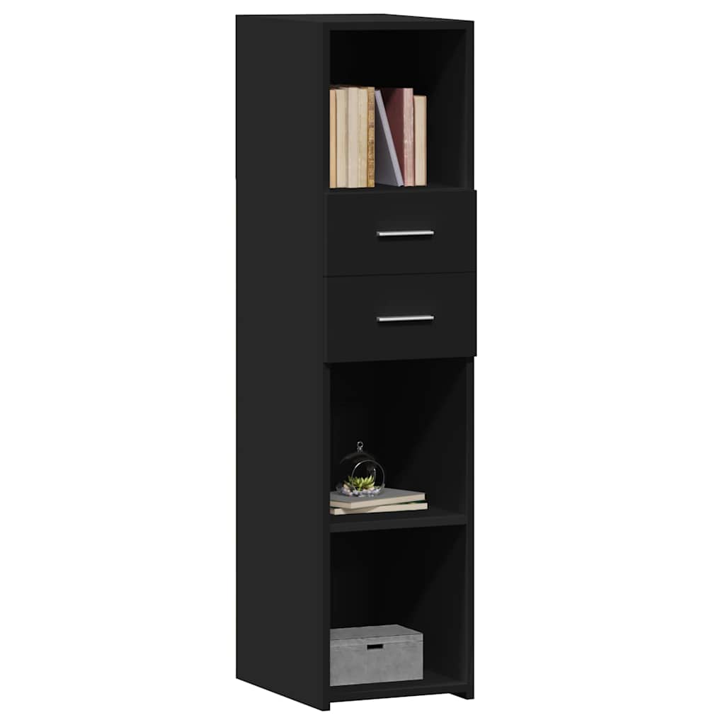 Modern Wooden Highboard Storage Cabinet Unit With 2 Drawers & Open Compartments