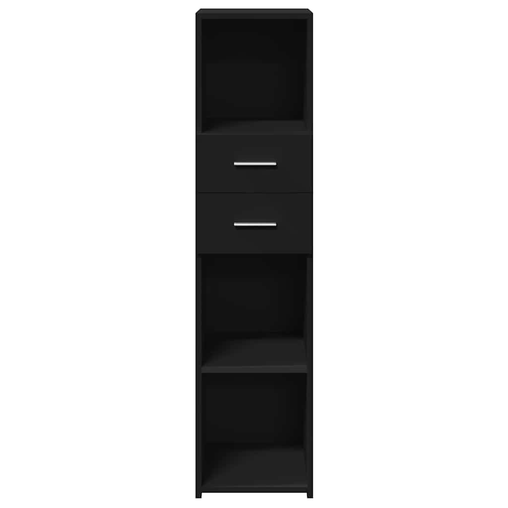 Modern Wooden Highboard Storage Cabinet Unit With 2 Drawers & Open Compartments