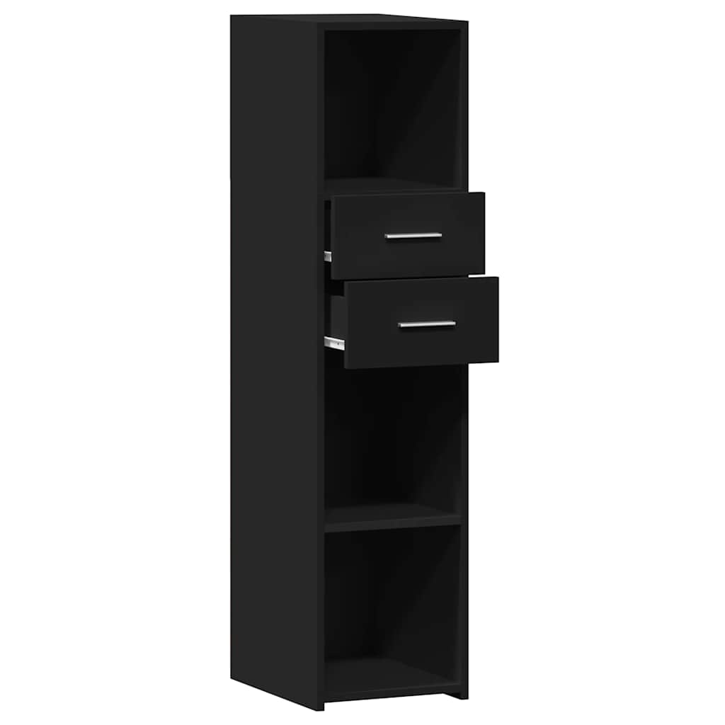 Modern Wooden Highboard Storage Cabinet Unit With 2 Drawers & Open Compartments