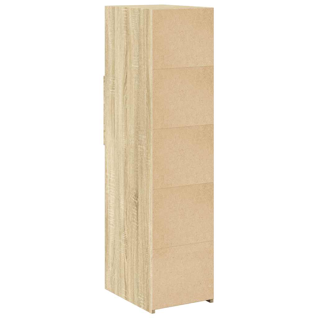 Modern Wooden Highboard Storage Cabinet Unit With 2 Drawers & Open Compartments