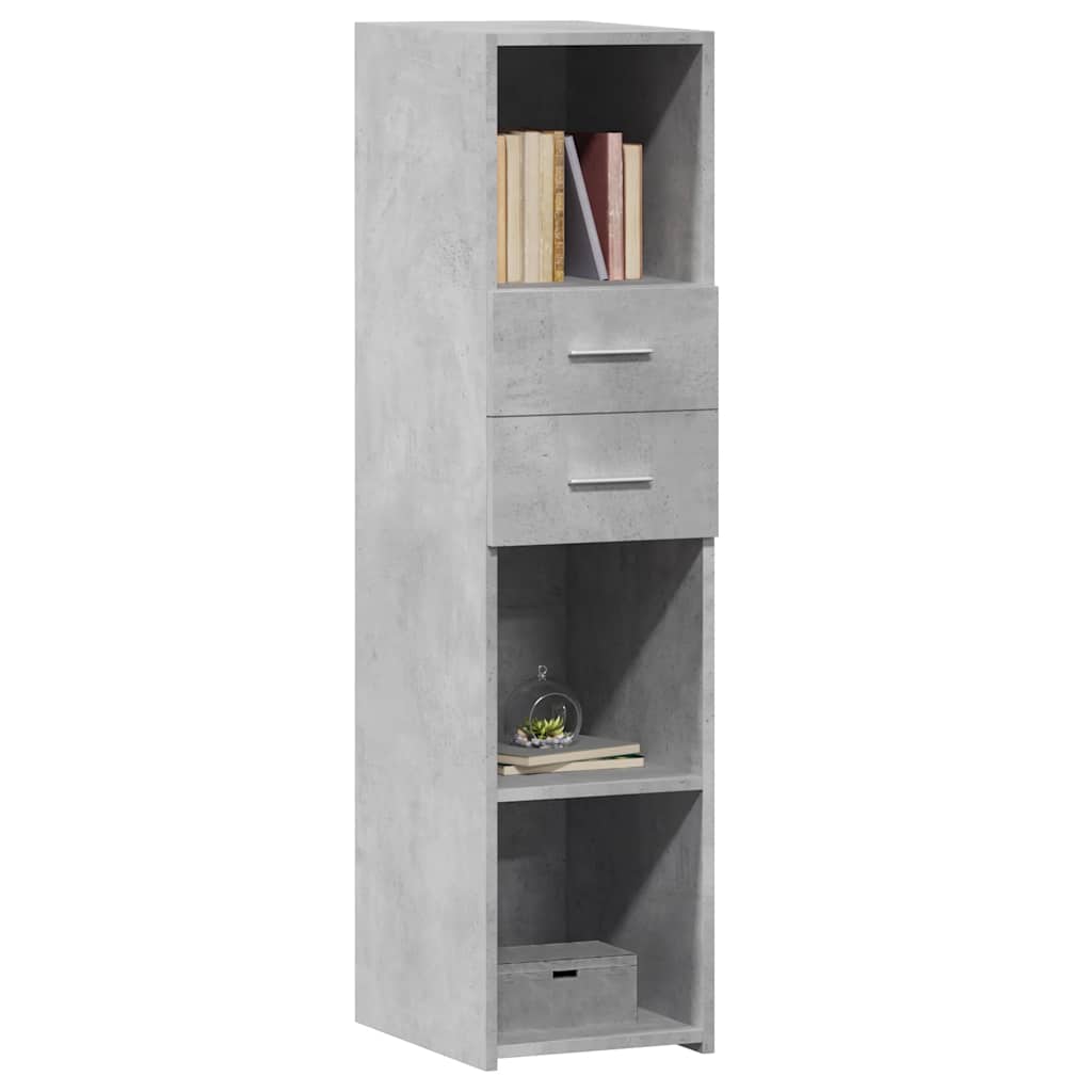 Modern Wooden Highboard Storage Cabinet Unit With 2 Drawers & Open Compartments