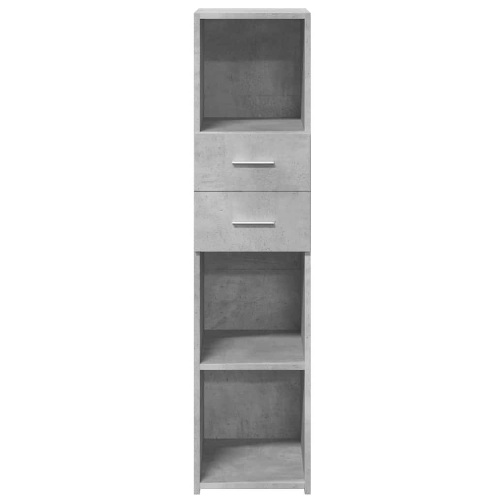 Modern Wooden Highboard Storage Cabinet Unit With 2 Drawers & Open Compartments