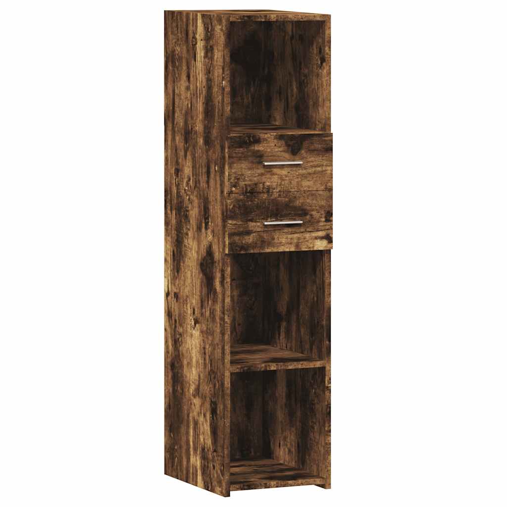 Modern Wooden Highboard Storage Cabinet Unit With 2 Drawers & Open Compartments