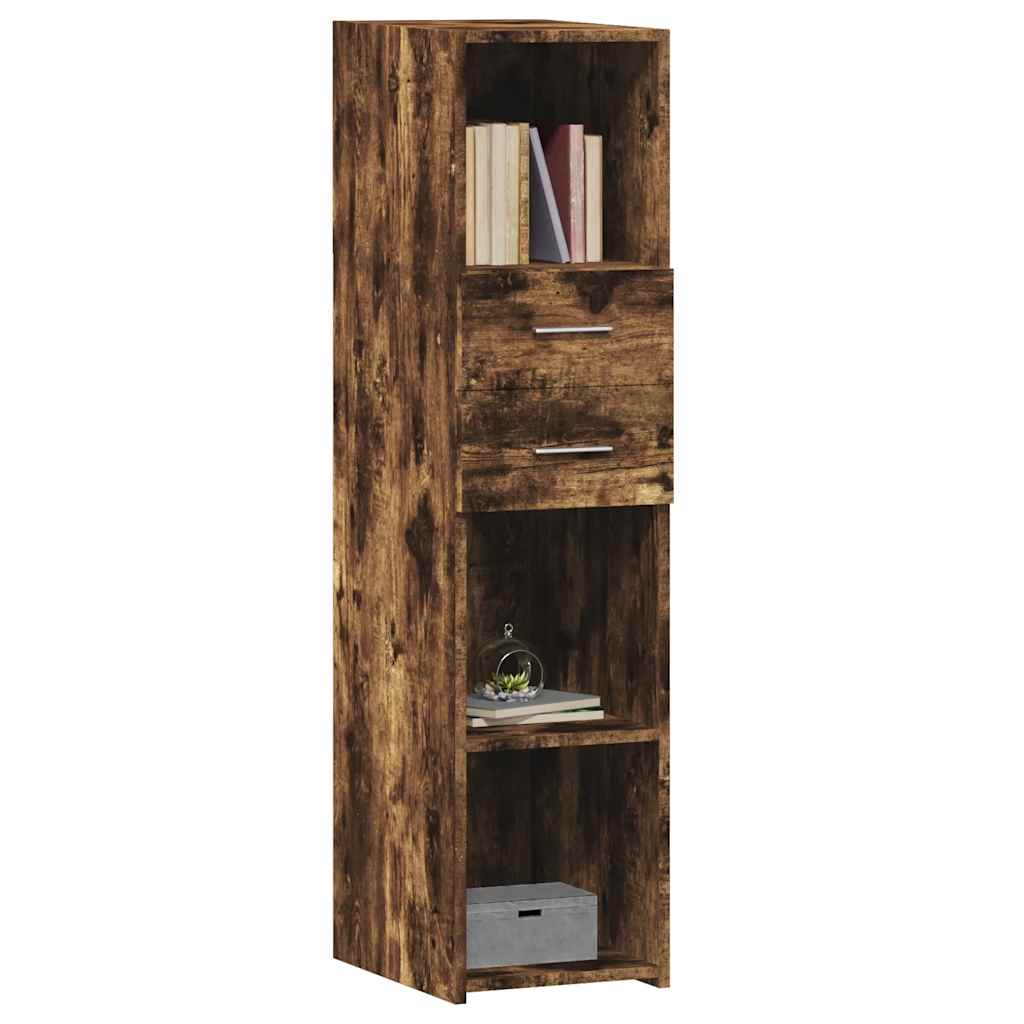 Modern Wooden Highboard Storage Cabinet Unit With 2 Drawers & Open Compartments