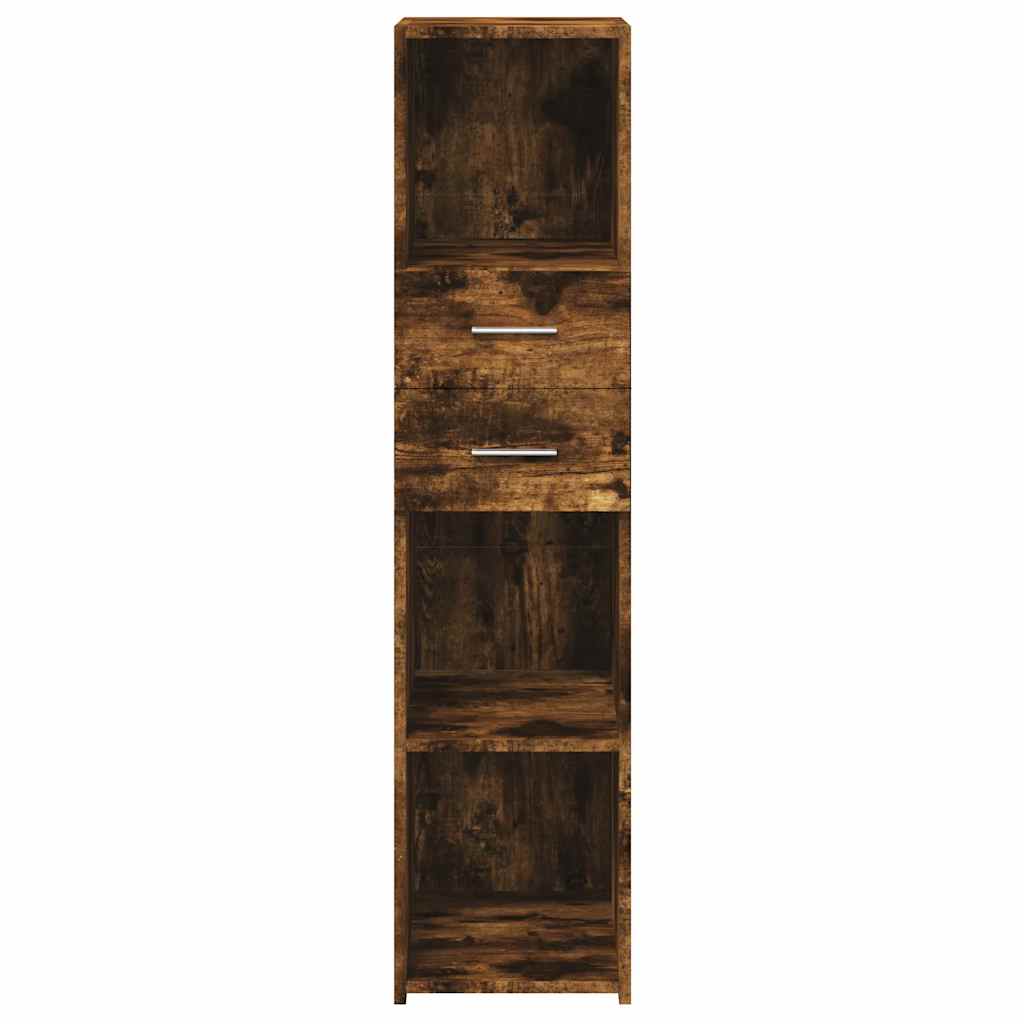 Modern Wooden Highboard Storage Cabinet Unit With 2 Drawers & Open Compartments