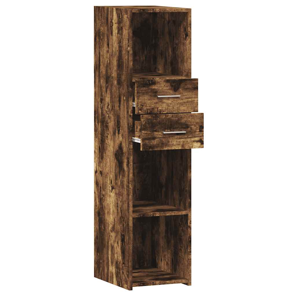 Modern Wooden Highboard Storage Cabinet Unit With 2 Drawers & Open Compartments
