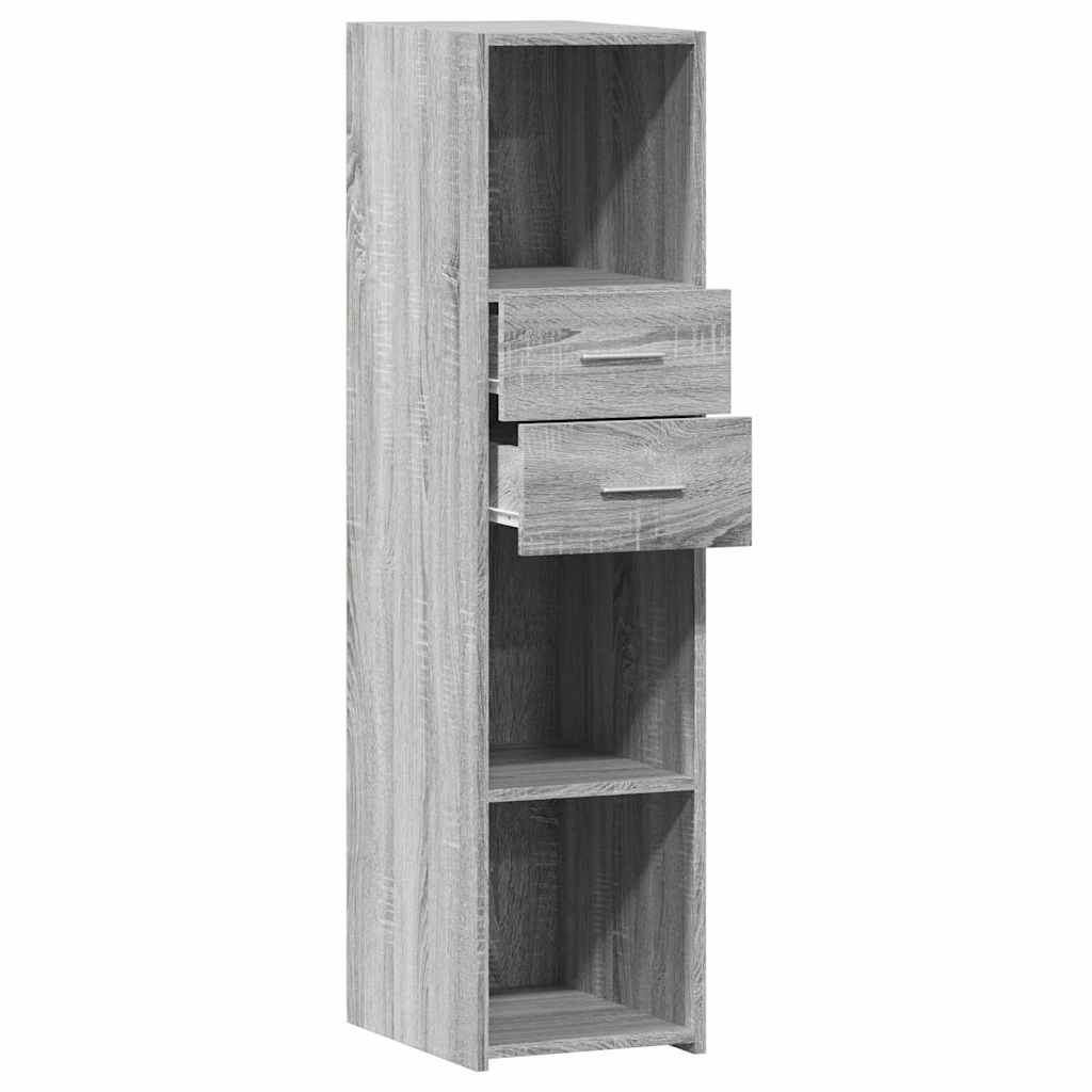 Modern Wooden Highboard Storage Cabinet Unit With 2 Drawers & Open Compartments