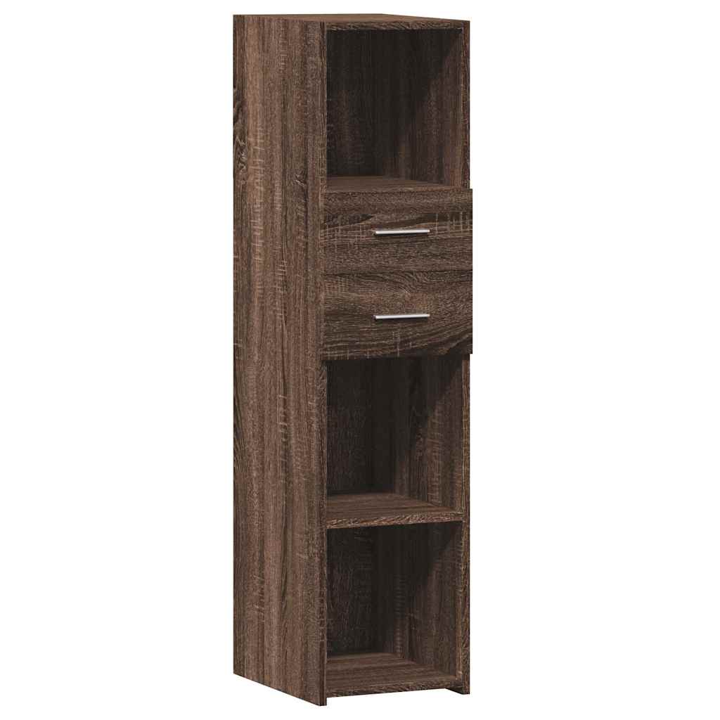 Modern Wooden Highboard Storage Cabinet Unit With 2 Drawers & Open Compartments