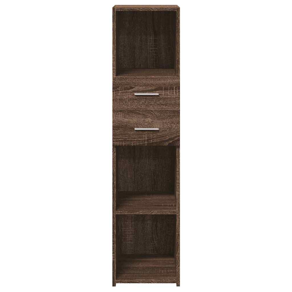 Modern Wooden Highboard Storage Cabinet Unit With 2 Drawers & Open Compartments