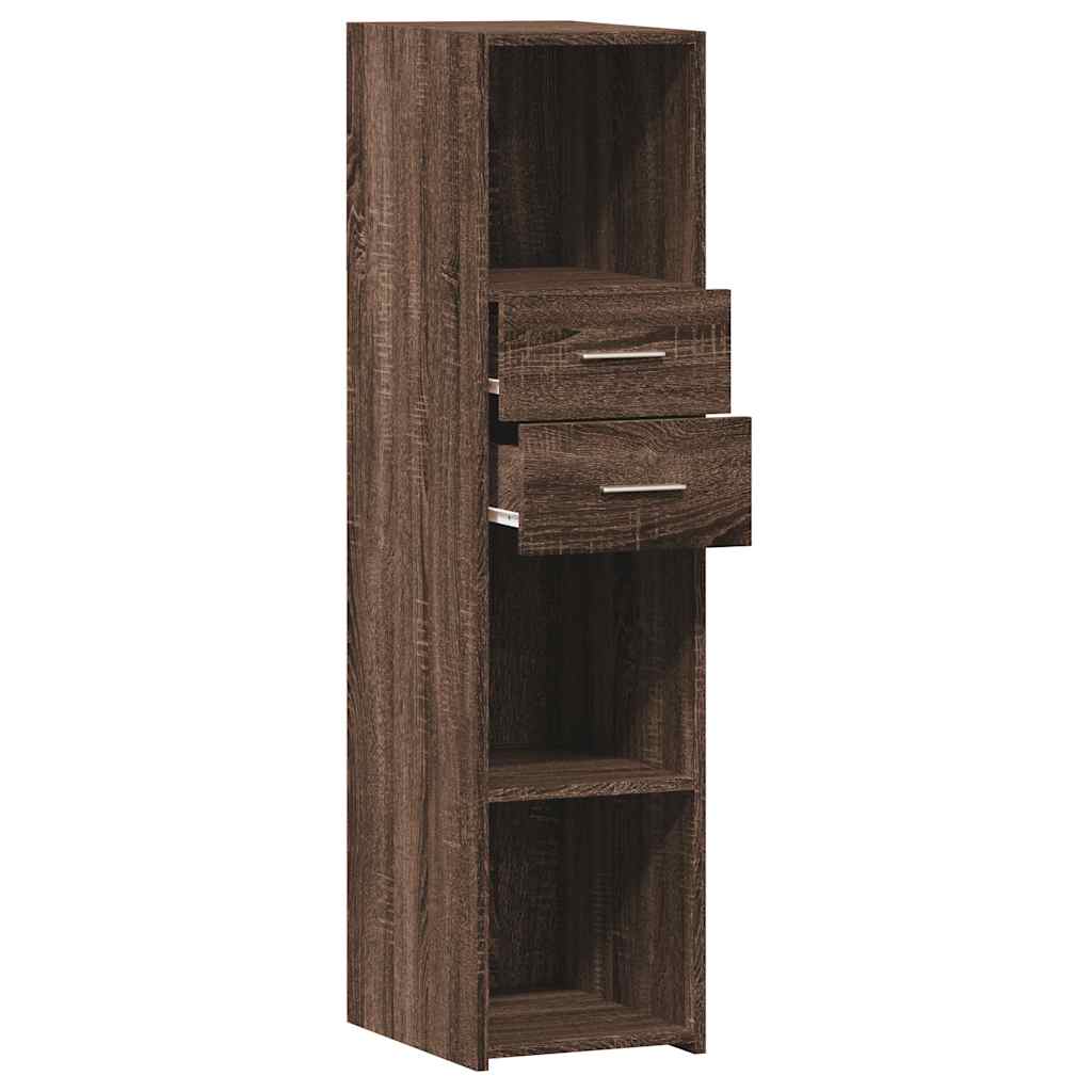 Modern Wooden Highboard Storage Cabinet Unit With 2 Drawers & Open Compartments