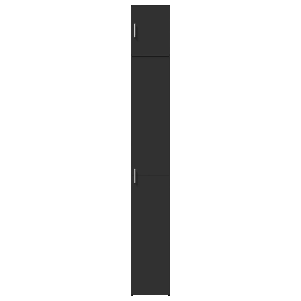 Slim Storage Cabinet Black 30x42.5x225 cm Engineered Wood