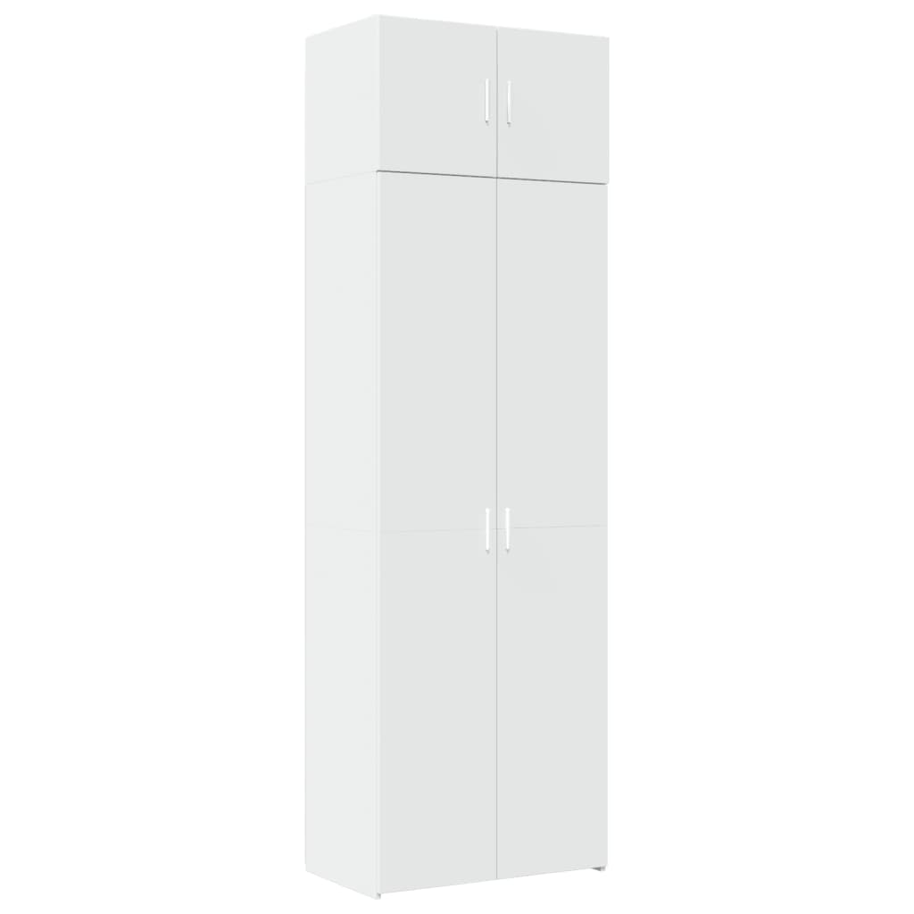 Storage Cabinet White 70x42.5x225 cm Engineered Wood
