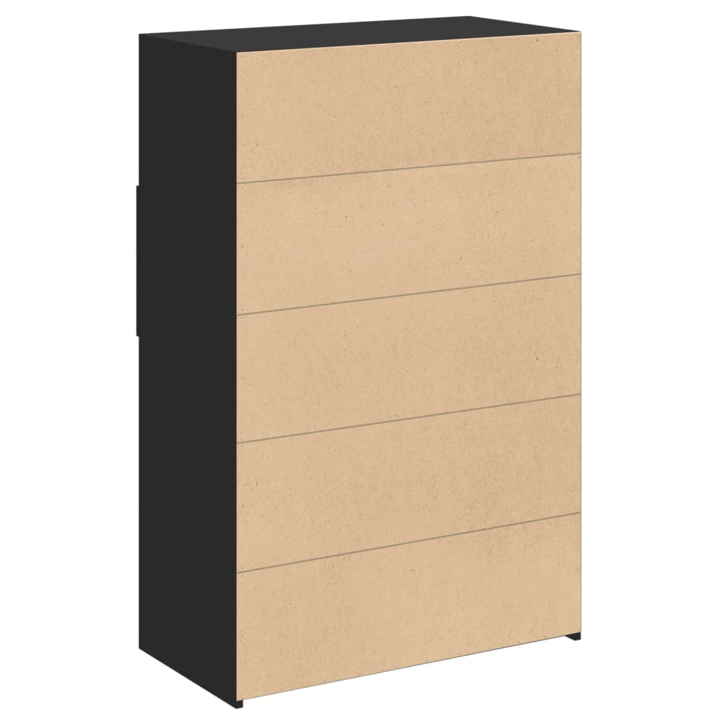 Highboard Black 80x42.5x124 cm Engineered Wood