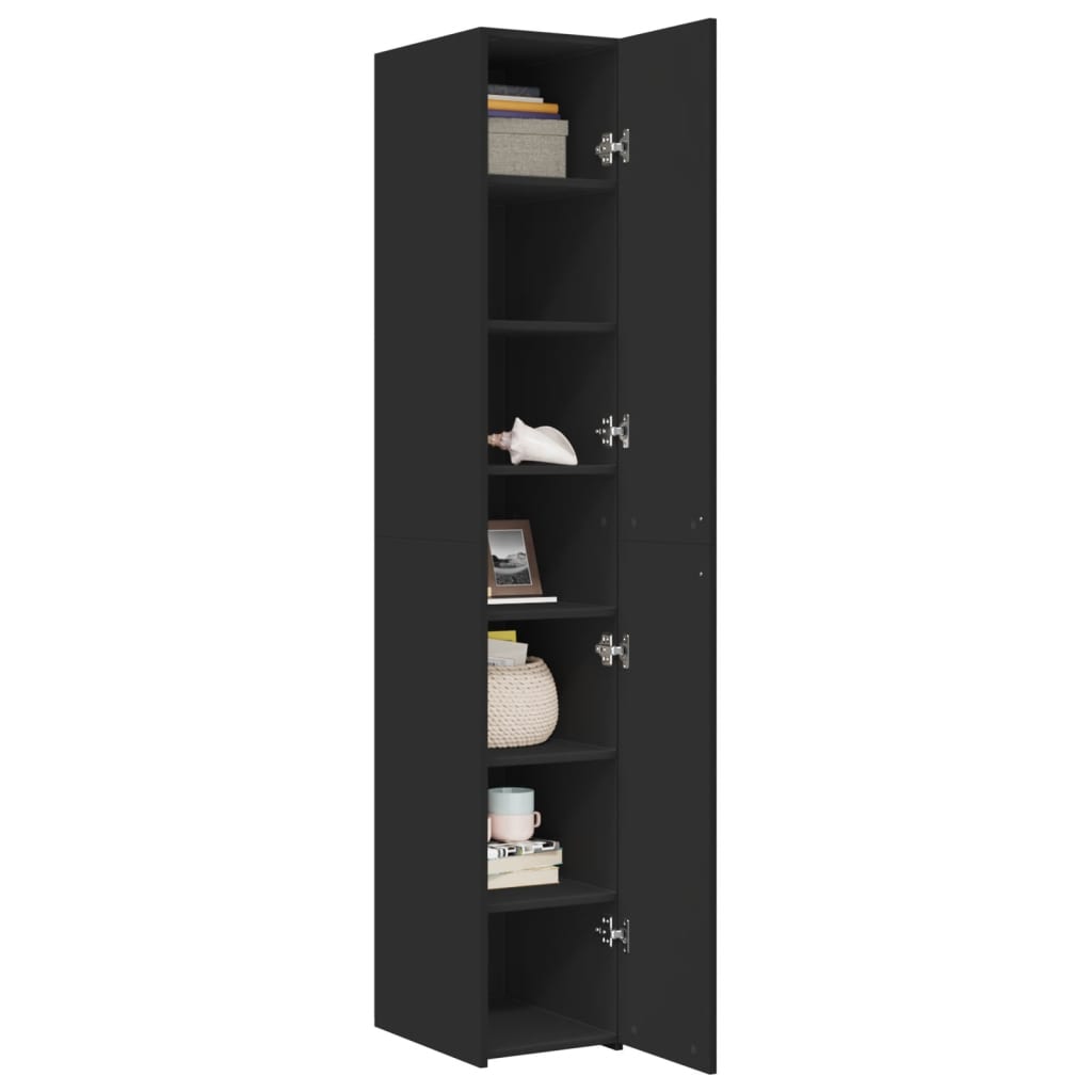 Highboard Black 30x42.5x185 cm Engineered Wood