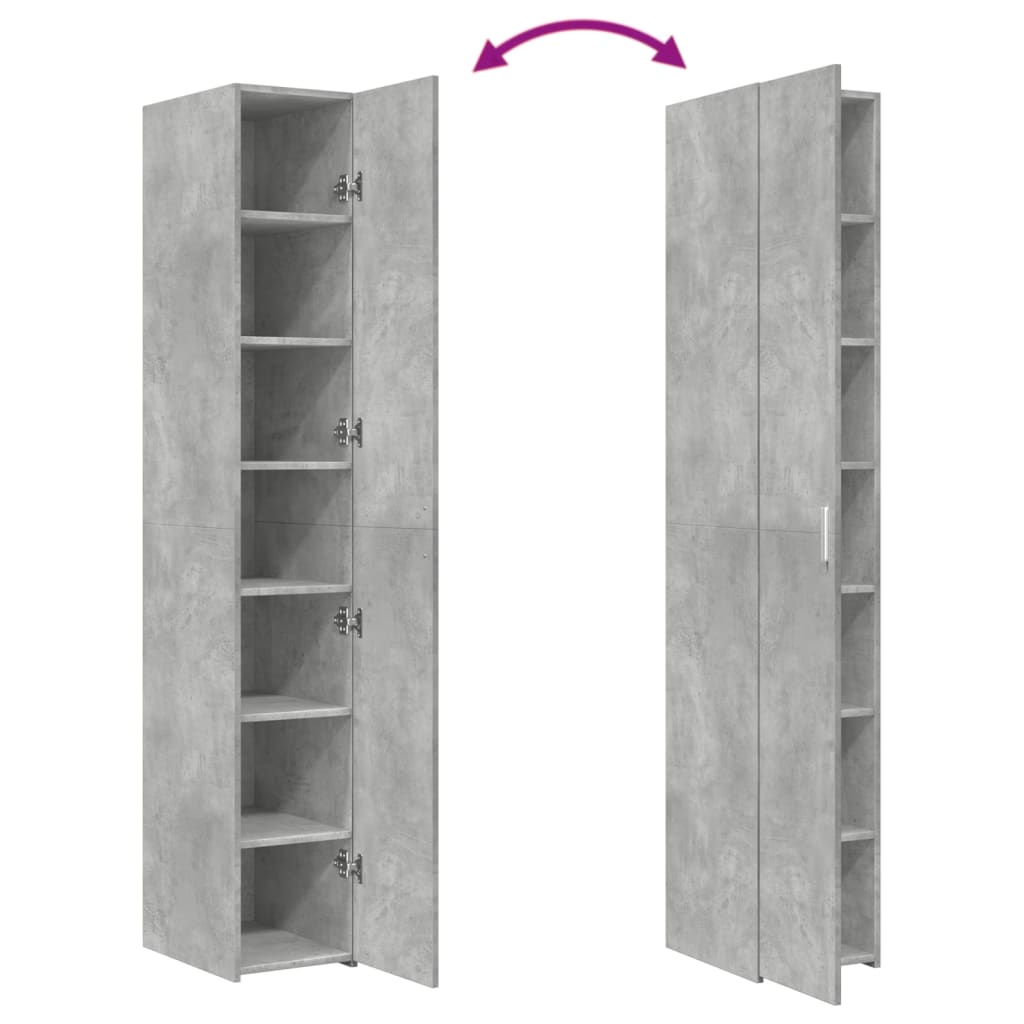 Highboard Concrete Grey 30x42.5x185 cm Engineered Wood