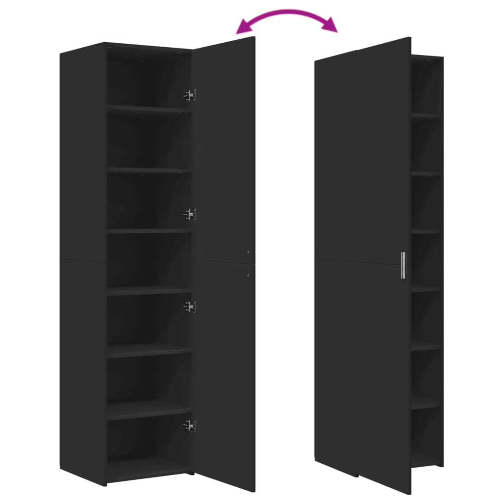Highboard Black 45x42.5x185 cm Engineered Wood