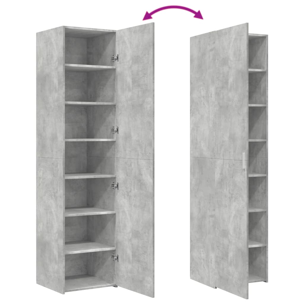 Highboard Concrete Grey 45x42.5x185 cm Engineered Wood