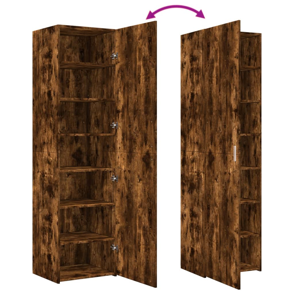 Highboard Smoked Oak 50x42.5x185 cm Engineered Wood