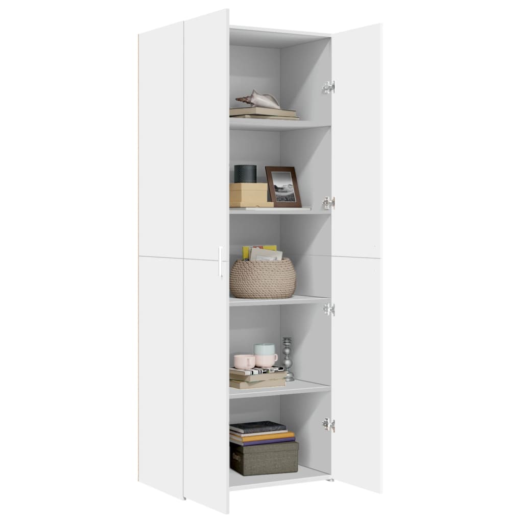 Highboard White 70x42.5x185 cm Engineered Wood