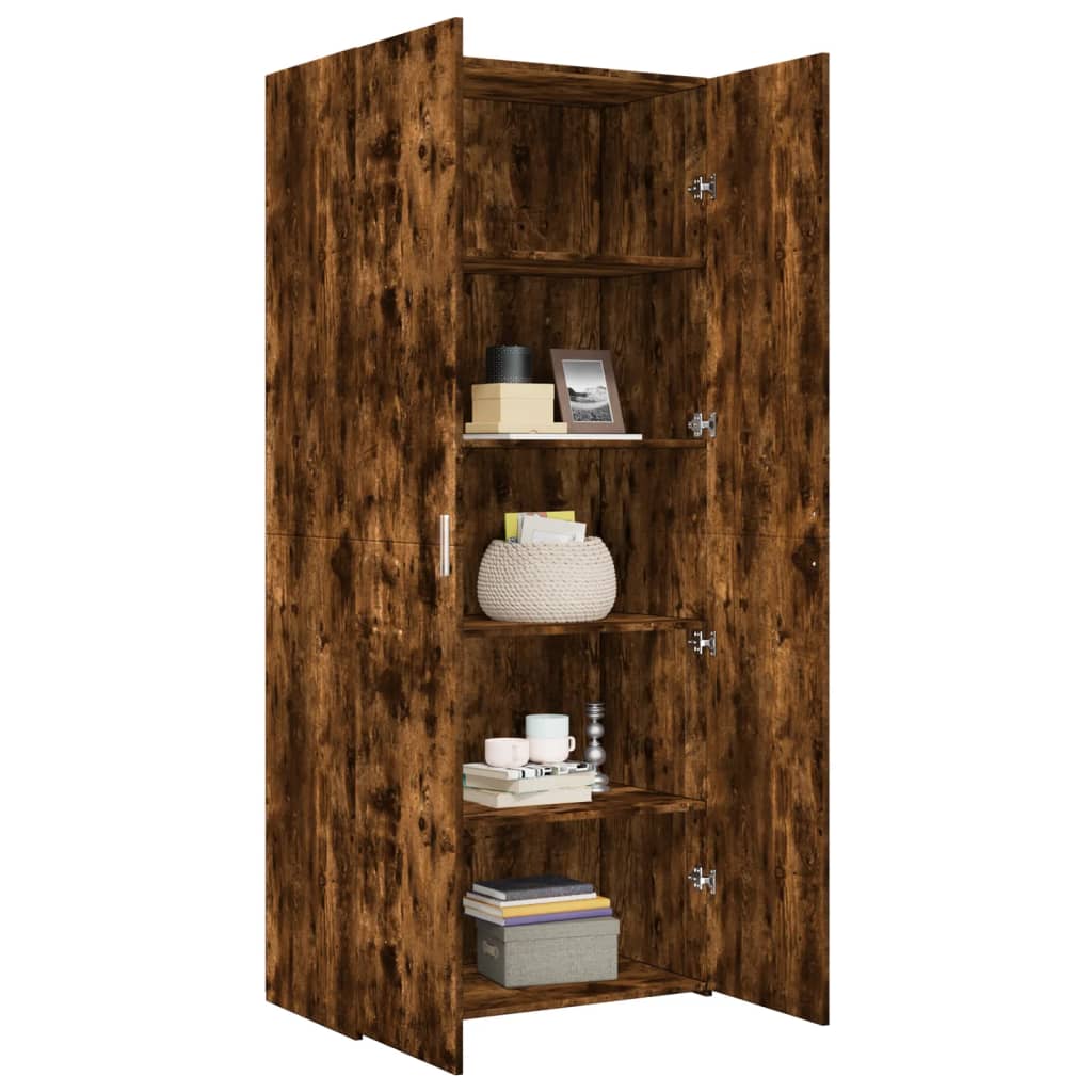 Highboard Smoked Oak 80x42.5x185 cm Engineered Wood